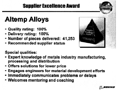 supplier excellence award